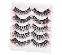 COMPUKAS 5 Pairs Colorful Layered False Eyelashes for Cosplay Multi-Dimensional Volume Suitable for Women and Girls