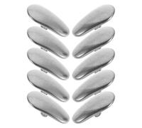 COMPUKAS 5 Pairs Titanium Eyeglass Nose Pads, Glasses Nose Guard, Ultra-Light Waterdrop Seed-Shaped Silver Anti-Slip Repair Parts for Glasses and Eyewear,