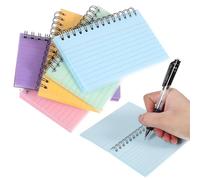 COMPUKAS 5 Pcs Index Cards Study Cards Spiral Bound Horizontal Lines Thick Paper Easy Tear-off Convenient to Carry Compact Design for Office Daily Work and Inspiration Recording
