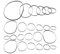 COMPUKAS 50pcs Recorder Cassette Repair Rubber Belts for Personal Stereo and Repeater, Wear-resistant and Sturdy 2mm Black Tape Recorder Belts for Maintenance and Repair