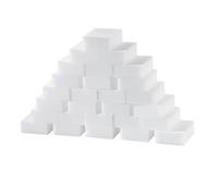 COMPUKAS 50pcs White High Density Cleaning Sponge Pad Comfortable Grip for Kitchen Cleaning and Bathroom Multi-Purpose Scrub Sponge
