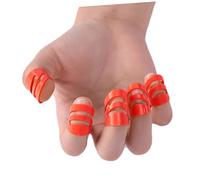 COMPUKAS 5pcs Colorful Durable Guitar Thumb and Finger Picks Ergonomic Index and Bass Finger Picks for Acoustic Electric and Classic Guitars Safe and Comfortable Use Red