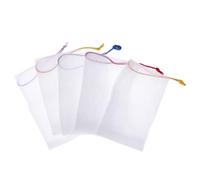 COMPUKAS 5pcs Double-layer Soap Saver Pouch with Drawstring and Hanging Buckle, Pe Material Foaming Net for High Absorption and Quick Foaming, for Face and Body Cleansing Random Color