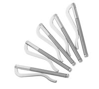 COMPUKAS 5pcs Retro Check Clip Spring Money Clip Metall Bargeldklammer for Men Card Holder Alloy Silver