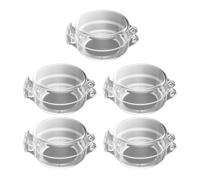 COMPUKAS 5pcs White Stove Knob Covers for Safety with Press Buckle to Open, Made of Sturdy Pp Material, Simple and Beautiful Appearance, for Kitchen Use to Protect Microwave Oven and Gas