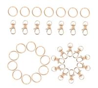 COMPUKAS 60pcs Zinc Alloy Keychain Buckles Durable Metal Key Rings for DIY Accessories Golden Color for Car Home Keys Dog Collars Easy to Use Split Ring Design