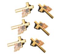 COMPUKAS 6pcs American Patriotic Lapel Pins with Waving Flag, Lightweight Alloy Material, Stable Stamping, for Veterans Day and Memorable Photos Accessories