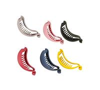 COMPUKAS 6Pcs Candy Color Banana Clips Hair Claw Clips for Ponytail Styling Non Slip Hair Accessories for Women for Buns and Daily Hairdos