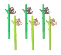 COMPUKAS 6pcs Cute Monkey Climbing Gel Ink Pens with Protective Cap and Ergonomic Barrel Assorted Colours for School and Office Decor, Fine Point Ballpoint Writing Supplies
