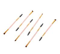 COMPUKAS 6pcs Double Ended Brow Brush and Spoolie Set for Accurate Application with Artificial Fiber and Aluminium Handle, Multifunctional Eyebrow and Eyelash Tool, Gift for Eye Makeup