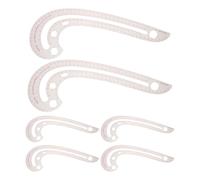 COMPUKAS 6pcs Flexible Plastic French Curve Rulers for Pattern Making and Sewing Tailor Measuring Template with Seamless Curve Sketching for Classroom Instruction and Garment Drafting