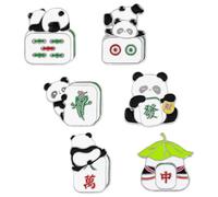 COMPUKAS 6pcs Panda Brooch Pin Set Chinese Style Zinc Alloy Collar Lapel Pins Backpack Decoration Mix and Match Trendy Accessories for Women