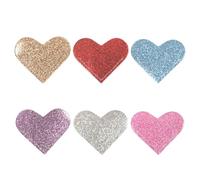 COMPUKAS 6pcs Pu Corner Markers Heart Shaped Bookmarks with Comfortable Touch and Sturdy Material, for Reading and Classroom Rewards, Elegant Glitter Style for Teachers and Students