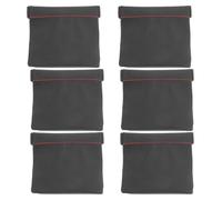 COMPUKAS 6pcs Pu Earphone Storage Bags Black Small Earphone Organizer Pouches with Spring Closure for Headphones, Data Cables, Coins and Travel Accessories