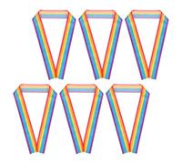 COMPUKAS 6pcs Rainbow Fabric Shoulder Straps Sashes with Comfortable Lightweight Design for Parade Events and Party Favor Unisex Accessories Assorted style