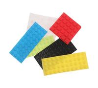 COMPUKAS 6pcs Silicone Bump Dots with Braille Raised Tactile Stickers for Visually Impaired and Elderly Color-Coded Low Vision Aids in Clear Red Black Blue Green Yellow