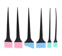 COMPUKAS 6pcs Silicone Hair Coloring Brushes and Scraper Set, Hair Dye Color Brush Kit with Different Shapes, Hard to Break, Easy to Use for Hairdressing Use and Salon Random Color