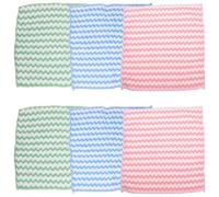 COMPUKAS 6Pcs Small Pet Cage Pads 25X25Cm Thick Soft Absorbent Hamster Training Mats with Wave Pattern in Green Pink Blue for Guinea Pig Bedding and Diaper Use