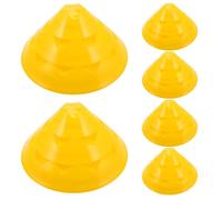 COMPUKAS 6pcs Yellow Soccer Accessories Cones Made of Sturdy Pe with Stable Structure for Versatile Sports Training, for Basketball Training and Indoor Gyms