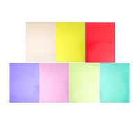 COMPUKAS 7 Sheets Colored Reading Overlays for Dyslexia Aid, PVC Material, Size 42x29.7cm, and Focus, Suitable for Students and Classroom Use