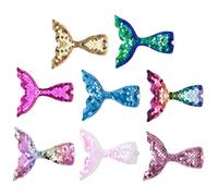 COMPUKAS 8 Pcs Mermaid Tail Hair Clips for Little Girl, Cute Snap Hair Accessories with Sequins, Fabric and Metal Material, Decorative Effect, for Birthday Party