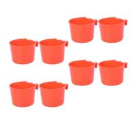 COMPUKAS 8pcs Bird Cage Feeding Cups Plastic Water Feeder Dishes Strong and Sturdy Installable on Bird Cage Red Suitable for Pigeon