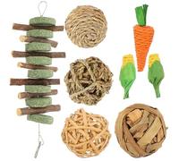 COMPUKAS 8pcs Hamster Chew Natural Safe Small Animal Enrichment Accessories for Hamsters Guinea Pigs Rabbits Gerbils Chinchillas Cage Play