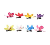 COMPUKAS 8pcs Orchid Flower Hair Clips for Women Vibrant Alligator Clips White Yellow Red Green Blue Pink Deep Purple for Weddings Festivals and Beach Parties