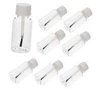 COMPUKAS 8Pcs Pet Nail Polish Bottles with Brush Caps Refillable Dispensers for Manicure Travel Friendly Leak Resistant Containers for Oil Gel Solvent Use in Salons and Home