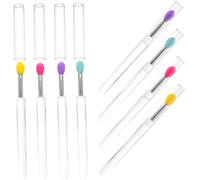 COMPUKAS 8pcs Silicone Lipstick Applicators with Lids Portable Multi Color Lip Brushes for Lipstick Lip Gloss Eyeshadow and Liquid Cosmetics Easy to Tool for Daily and