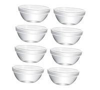 COMPUKAS 8pcs Small Transparent Glass Dessert Bowls for Pudding Jelly Gelatine Cake Serving Safe Food-Grade Ramekins for DIY Desserts and Home Use