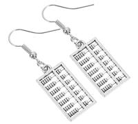 COMPUKAS Abacus Drop Dangle Earrings for Women, Mathematical Teacher Jewelry, Lightweight Novelty Ear Accessories for Science Students and Party Wear