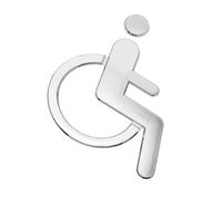 COMPUKAS Accessible Toilet Sign for Disabled People and Wheelchair Users, Silver Abs Material, Lightweight and Easy to Install Restroom Door Sign