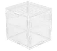 COMPUKAS Acrylic Reptile Breeding Box 9x9x9.5cm High Transparency 360-degree Reptile Feeding and Habitat Terrarium Box for Indoor Lizard and Spider Keepers