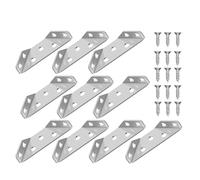 COMPUKAS Angle Brackets Secure Installation Stainless Steel Corner Braces 10pcs Versatile Metal Corner Bracket for Cabinet and Wardrobe for Heavy Duty Furniture Support