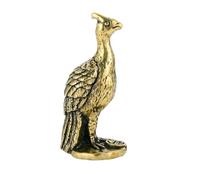 COMPUKAS Antique Brass Peacock-shaped Figurine for Home Decor, Sturdy and Well-made Golden Miniature Statue, for Mantelpiece Display and Vintage Collectible Ornament