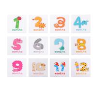 COMPUKAS Baby Month Sticker Paper Material with Matte Coating to Prevent Glare Animal Shape Number for Recording Baby's Milestone Age and First Year Growth, for Baby Photo Props