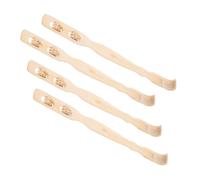 COMPUKAS Bamboo Back Scratcher Set Massaging Supplies 4pcs with Creative Design, Lightweight and Convenient Use Natural Material for Daily Life and Business Travel for Home Relaxation