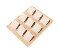 COMPUKAS Bamboo Earring Display Holder Stand with 9 Slots, Iron Frame Jewelry Organiser for Earrings and Crafts, Beige Colour Suitable for Retail Selling and Photography Prop