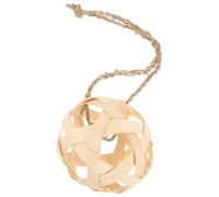 COMPUKAS Bamboo Woven Hanging Feeder Ball for Hamster and Rabbit - Natural Chew Toy with Food Dispenser Function - Small Animal Cage Toy for Teeth Grinding and Stress Relief in Pets