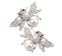 COMPUKAS Bee Shape Rhinestone Shoe Clips for Womens High Heels Zinc Alloy Decorative Shoe Buckles Removable Animal Inspired Bling Accessories for Pumps and