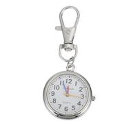COMPUKAS Big Number Pocket Watch for Elderly School Nurse Exam Watch with Keychain Portable Silver Digital Timepiece for S Learning and Daily Use