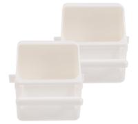 COMPUKAS Bird Feeder Bowls Practical Bird Feeding Cups Plastic 2pcs White Easy Installation Holds Food and Water for Parrot and Canary Cage for Indoor and Outdoor Use