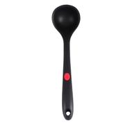 COMPUKAS Black Silicone Non-Stick Soup Scoop with Ergonomic Handle, Heat Resistant Cooking Utensil for Home and Restaurant Kitchen Use