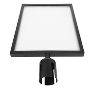 COMPUKAS Black Stainless Steel Vertical Stanchion Sign Holder for Standing Signs Easy to Use Sturdy Queue Barrier Message Board Frame for Commercial and Airport Use