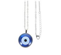 COMPUKAS Blue Evil Eye Necklace for Women Turkish Eye Pendant Jewelry Alloy Glass Material Protective Fashion Accessory for Teen Girls Women