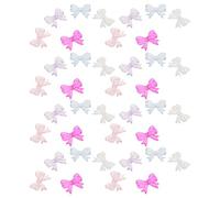 COMPUKAS Bowknot with Unique Bow Design Cake 50pcs Acrylic Toppers and Vibrant Colourful Small Bows, Easy to Use and Resists Deformation, for Birthday Cake and Party Decorations