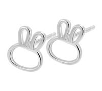 COMPUKAS Bunny Earrings for Women and Girls Sterling Silver Stud Earrings Hollow Rabbit Design Minimalist Jewellery Easter