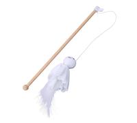 COMPUKAS Cat Teaser Wand Ghost Shape Wooden Interactive Cat for Exercise and Mood Relief