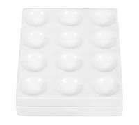 COMPUKAS Ceramic Spot Plate 12 Holes Porcelain Reaction Plate for Chemical Testing Laboratory Experiment Board for Science Chemistry